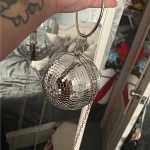AKIRA Silver Disco Ball Clutch